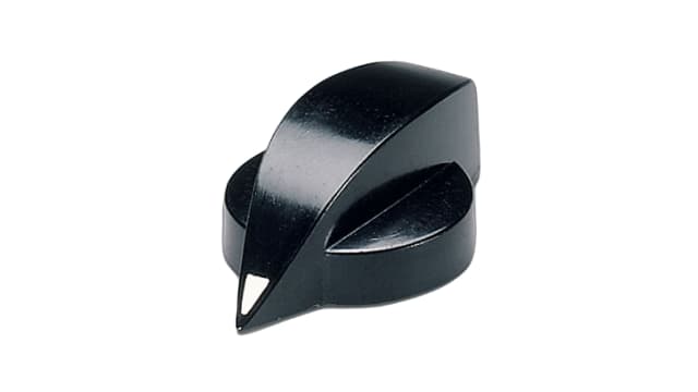 OKW 23mm Black Potentiometer Knob for 6mm Shaft Round Shaft, A1321860 | A1321860