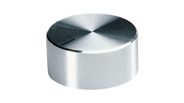 OKW 37.8mm Silver Potentiometer Knob for 6mm Shaft Round Shaft, A1438461 | A1438461