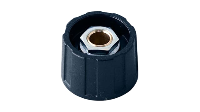 OKW 23mm Black Potentiometer Knob for 6mm Shaft Round Shaft, A2523060 | A2523060