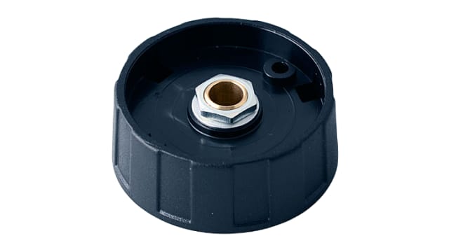 OKW 40mm Black Potentiometer Knob for 6mm Shaft Round Shaft, A2540060 | A2540060