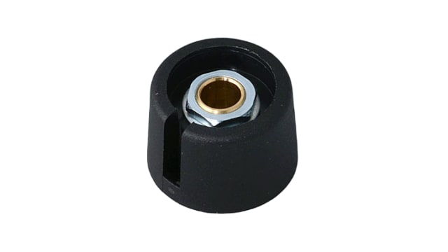 OKW 23mm Black Potentiometer Knob for 6.35mm Shaft Splined, A3023639 | A3023639