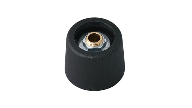 OKW 20mm Black Potentiometer Knob for 6mm Shaft Round Shaft, A3120069 | A3120069