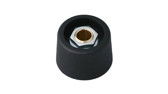OKW 23mm Black Potentiometer Knob for 6.35mm Shaft Round Shaft, A3123639 | A3123639