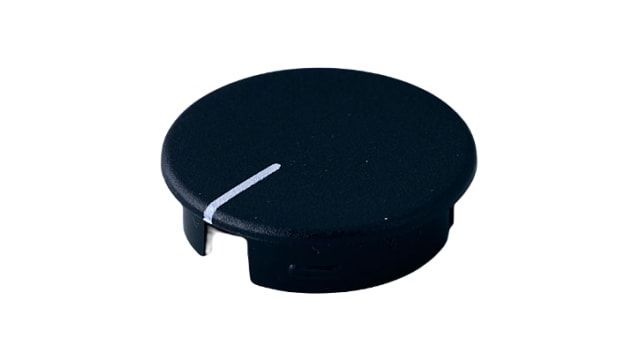 OKW Black Potentiometer Knob Round Shaft, A4120100 | A4120100