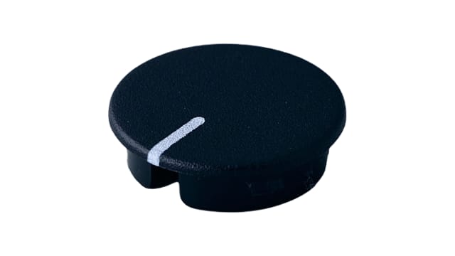 OKW Black Potentiometer Knob Round Shaft, A4123100 | A4123100