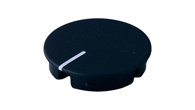 OKW Black Potentiometer Knob Round Shaft, A4131100 | A4131100