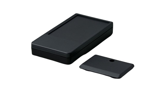 OKW A90 Series Black ABS Handheld Case Integral Battery Compartment, IP54, 120 mm x 22 mm x, 65 mm | A9072119