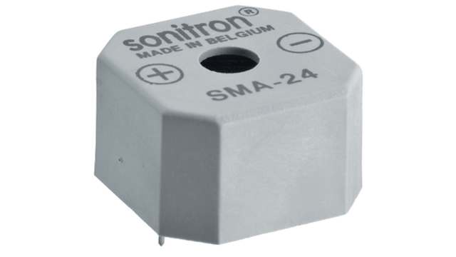 Sonitron 92 dB Continuous Internal 15.5 mm Piezo Buzzer Component 1.5 V Min 24 V Max | SMA-24-P15