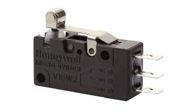 Honeywell Roller Lever Micro Switch, Quick Connect Terminal, 5A, SPDT, SPNC, SPST, IP67 | V15W2-EZ100A05-W2