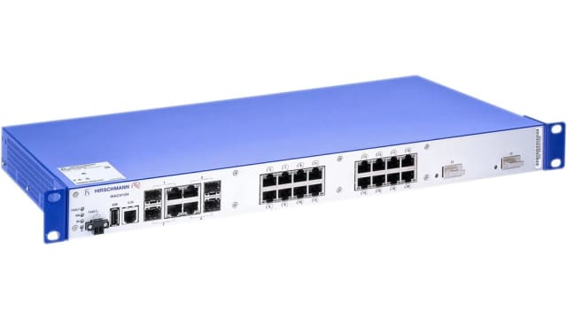 Hirschmann MACH104 Series Rack Industrial Ethernet Switch, 20, 1000Mbps Transmission, 100 to 240 V ac | MACH104-20TX-FR