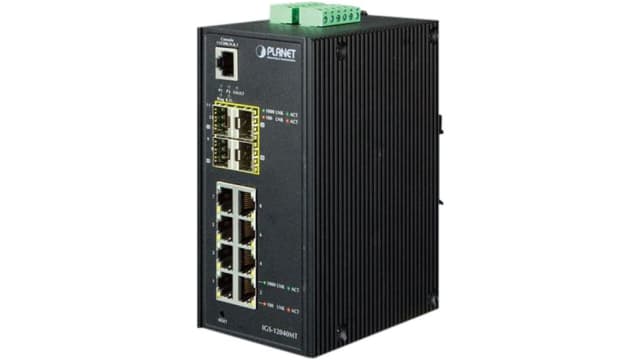 Planet IGS Series DIN Rail, Wall Industrial Ethernet Switch, 8, 100Mbps Transmission, 12 to 72 V dc | IGS-12040MT