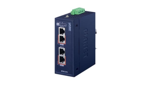 Planet 2 Port PoE Injector, 12 to 56 V dc Input 180 W, 12 to 56 V dc Output | IPOE-270-12V