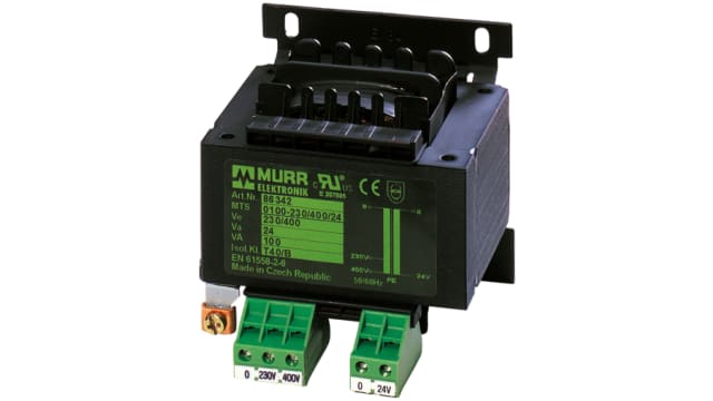 Murrelektronik Limited 100VA Safety Transformer, CE, 400V ac Primary, 24V ac Secondary | 86342