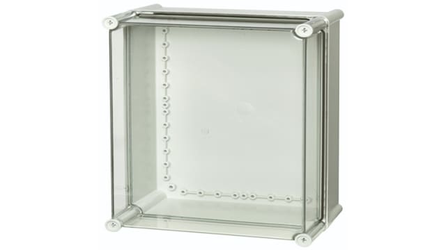 Fibox PC Series Grey Transparent Lid Polycarbonate General Purpose Enclosure, IP65, IK08 380 mm, 180 mm, 280 mm | PC 3828 13 T-2FSH encl.