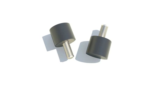 FIBET Circular M4 Anti Vibration Mount, Male Buffer Foot with 22.8kg Compression Load | F1615VE10-60