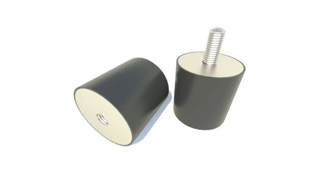 FIBET Circular M10 Anti Vibration Mount, Male to Female Bobbin with 128.8kg Compression Load | F4035VD25-60