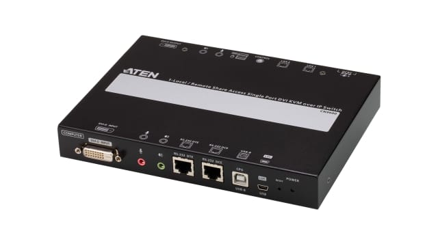 Aten 1 Port 1 Displays USB DVI-D KVM Switch 3.5mm Audio Jack Female 1920 x 1200 pixel Maximum Resolution | CN9600