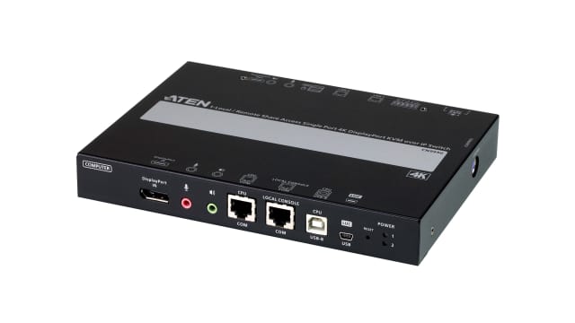Aten 1 Port 1 Displays USB DisplayPort KVM Switch 3.5mm Audio Jack Female 4096 x 2160 pixel Maximum Resolution | CN9950