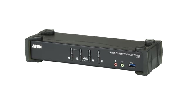 Aten 4 Port 1 Displays USB DisplayPort KVM Switch Stereo 4096 x 2160 pixel Maximum Resolution | CS1924