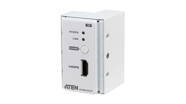 Aten 1 Port HDMI over Cat6 1 x HDMI Type A Female (Black) Extender 3 m, 4096 x 2160 pixel Maximum Resolution | VE1801AEUT