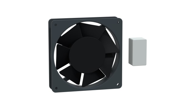 Schneider Electric ClimaSys Series Ventilation Device, 120 mm Dia., 50 mm H, 120 mm D, 120 mm W | NSYCUSP002DG