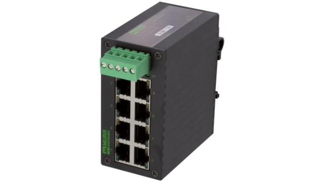 Murrelektronik Limited 58 Series DIN Rail Network Hub, 8, 1000Mbps Transmission, 9 to 48 V dc | 58173