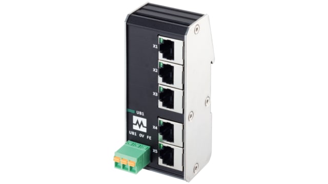 Murrelektronik Limited 58 Series DIN Rail Network Hub, 5, 100Mbps Transmission, 9 to 36 V dc | 58900