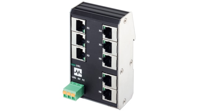 Murrelektronik Limited 58 Series DIN Rail Network Hub, 8, 100Mbps Transmission, 9 to 36 V dc | 58902