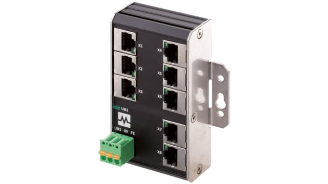 Murrelektronik Limited 58 Series DIN Rail Network Hub, 8, 100Mbps Transmission, 9 to 36 V dc | 58903