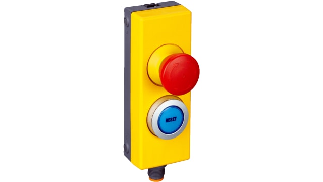 SICK ES11 Series Turn Release Emergency Stop Push Button, Panel Mount, 22mm Cutout, 2NC/1NO, IP65 | ES11-SC4D8 / 6051329