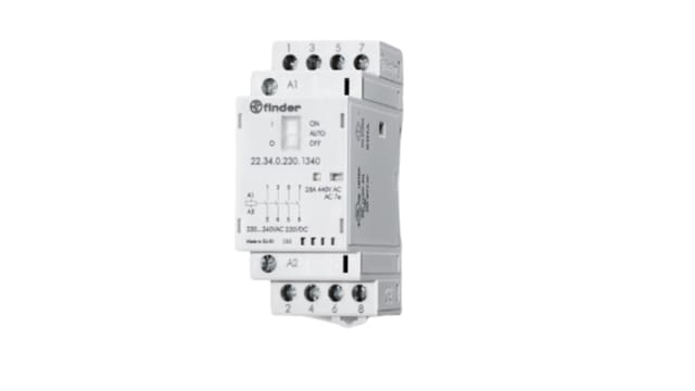 Finder 22 Contactor, 440 V ac Coil, 4-Pole, 120 A, 1 kW, 1 NO/1 NC, 440V | 223402304340