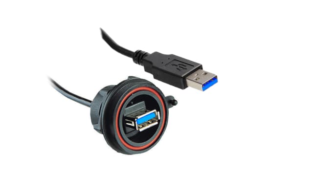 Bulgin USB 3.0, Female USB A to Male USB A, 500mm | PX0844/A3/0M50/A3