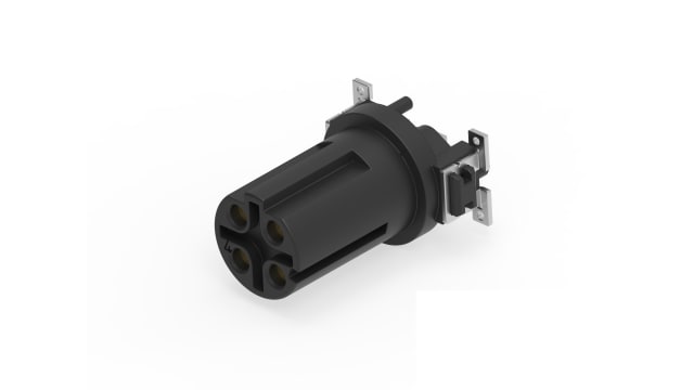 ERNI Circular Connector, 4 Contacts, Board, M12 Connector, Socket, Female, IP65, IP67, 454949 Series | 454949-E