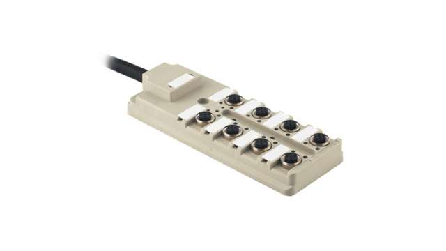 Weidmüller SAI Series Actuator Hub, M12, 5m cable, 8 way, 5 port | 9456890000