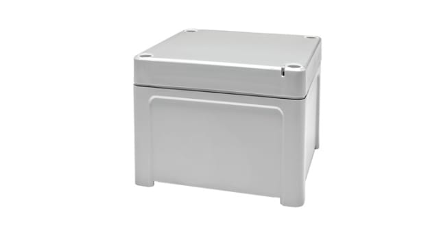 Fibox TPCM Series Light Grey Grey Lid Polycarbonate General Purpose Enclosure, IP65, IK07, IK08 110 mm, 110 mm, 65 mm | TPCM 111107 enclosure