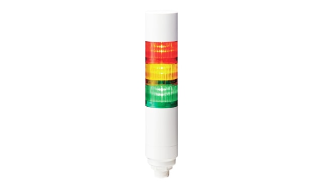 Patlite LR Series Multicolour Buzzer Signal Tower, 2 Lights, 24 V dc, Nut Mounted | LR6-302WCBW-RYG+FB295