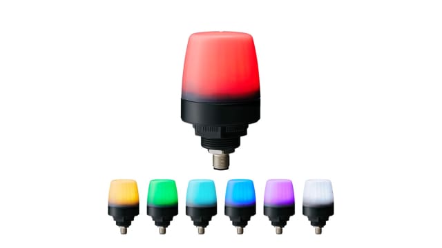 Patlite NE Series Multicolour Multiple Effect Beacon, 24 V dc, Nut Mounted, LED Bulb, IP67 | NE-M1ACNN-M+FB295