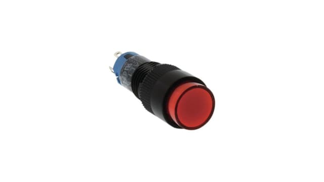 Idec AL1M Series Illuminated Push Button Switch, Momentary, Panel, 10 mm Cutout, 1 CO, Red LED, IP40, 24 V 220 V | AL1M-M11R