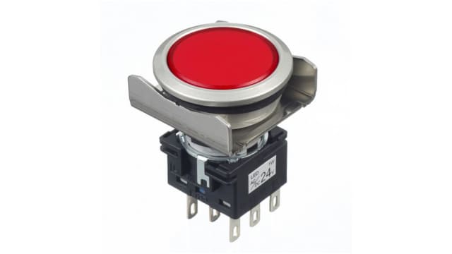 Idec, LB, Panel Mount Red LED Pilot Light, IP65, Round, 24V | LB6MP-1T04R