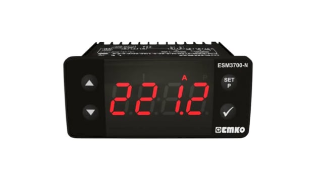 Emko ESM Indicator Digital Panel Multifunction Meter for Current, Voltage,  29 mm  x 71 mm | ESM-3700-N.8.20.02/00.00/0.0.0.0