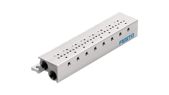 Festo MHA1 series 8 station ISO 8573-1:2010 Manifold for use with Valves, 197205 | MHA1-PR8-3-M3