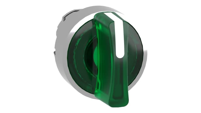 Schneider Electric Harmony XB4 Series 3 Position Selector Switch Head, 22mm Cutout, Green Handle | ZB4BK1333