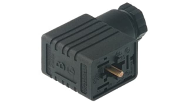 Hirschmann GML 2P+E DIN 43650 B, Female Solenoid Valve Connector with Indicator Light, 250 V ac/dc Voltage | 933933100 GML 209 NJ GB1 LED 230 black