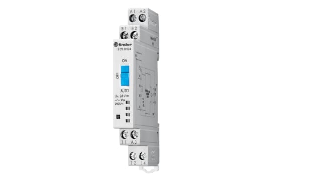 Finder 19 Series Interface Relay, DIN Rail Mount, 24V dc Coil, SPDT | 19.21.0.024.0000