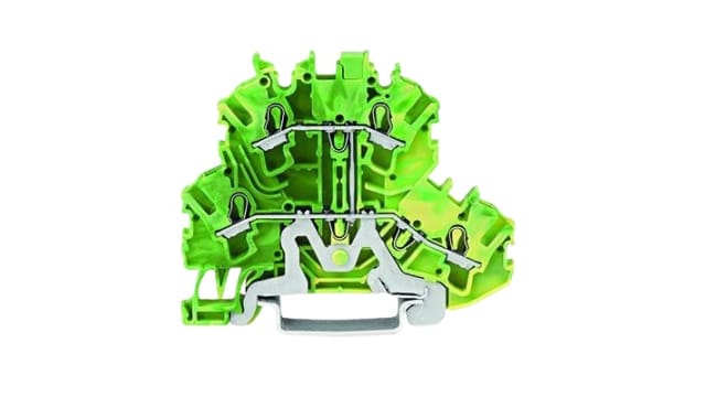WAGO 2002-2207 Earth Terminal Block Green, Yellow, 2.5 mm², 2-Level, Cage Clamp, IECEx/ATEX | 2002-2207