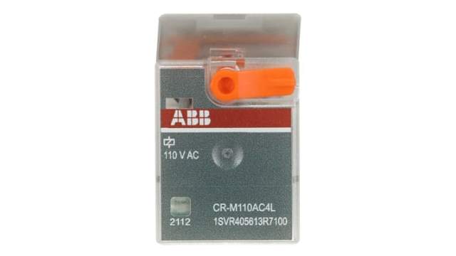ABB Plug In Power Relay, 110V ac Coil, 6A Switching Current, SPDT | 1SVR405613R7100  CR-M110AC4L