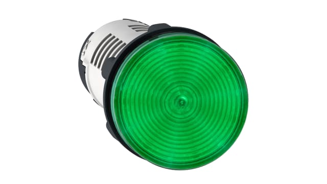 Schneider Electric, Harmony XB7, Panel Mount Green LED Pilot Light, 22mm Cutout, IP20, IP65, Round, 230 → 240V ac | XB7EV03MP