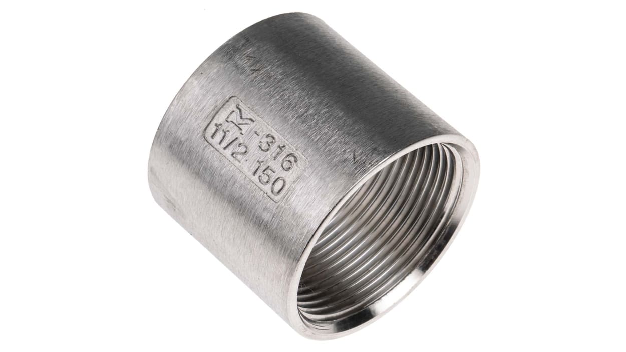 Rs Pro Stainless Steel Socket 1 1 2in G P Female X 1 1 2in G P Female Rs Components