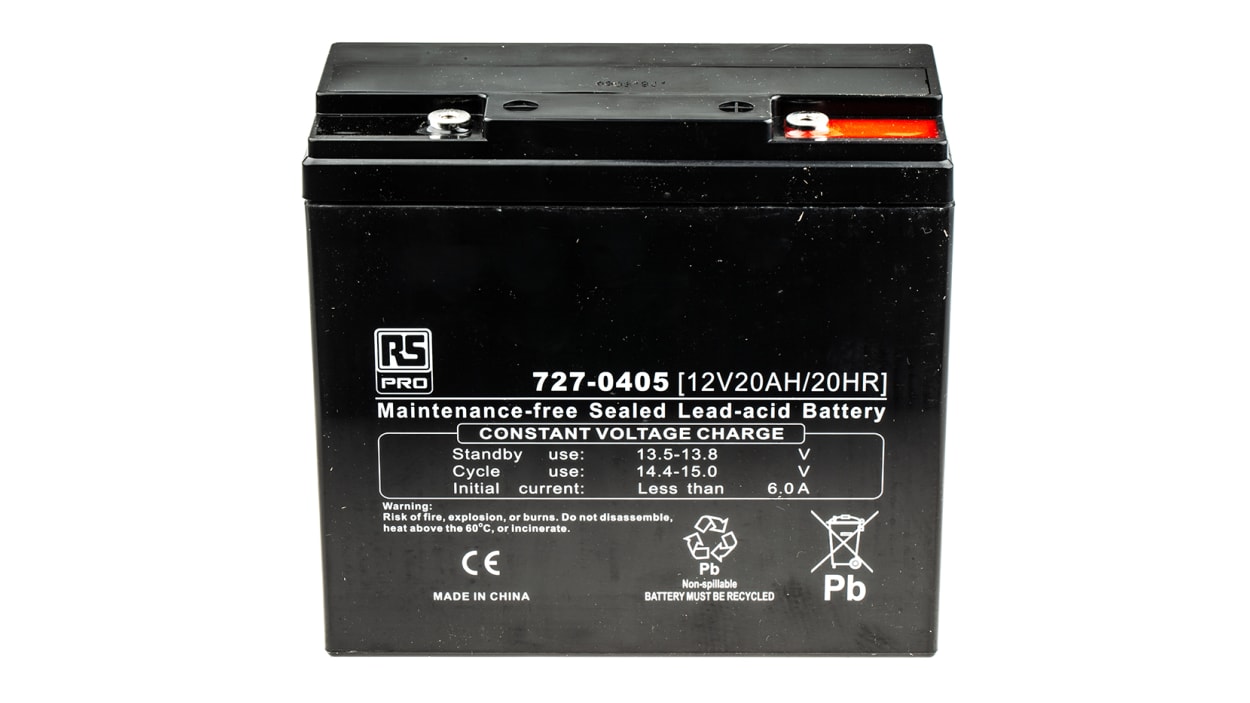 RS PRO 12V Sealed Lead Acid Battery - 20Ah | RS Components