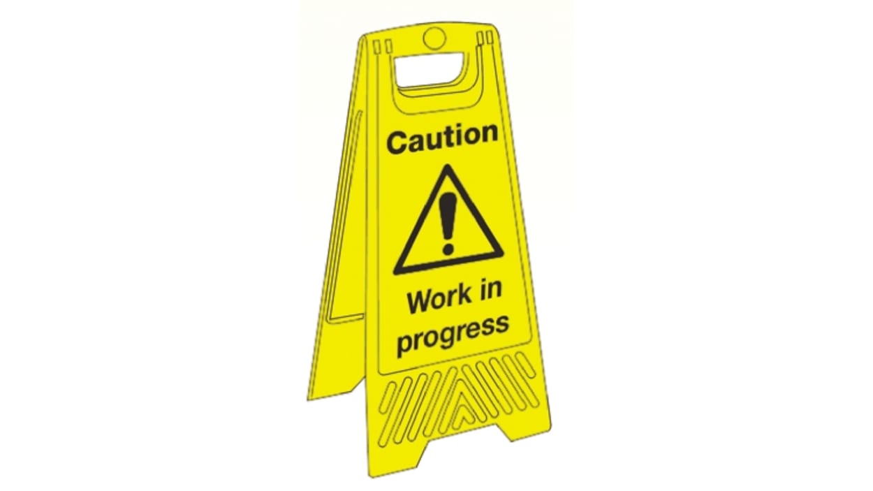 Caution Work In Progress Hazard Warning Sign English Rs Components